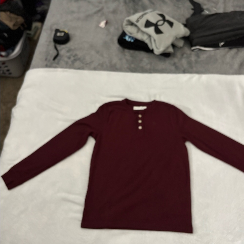 Abercrombie Kids Burgundy Crew Neck Shirt